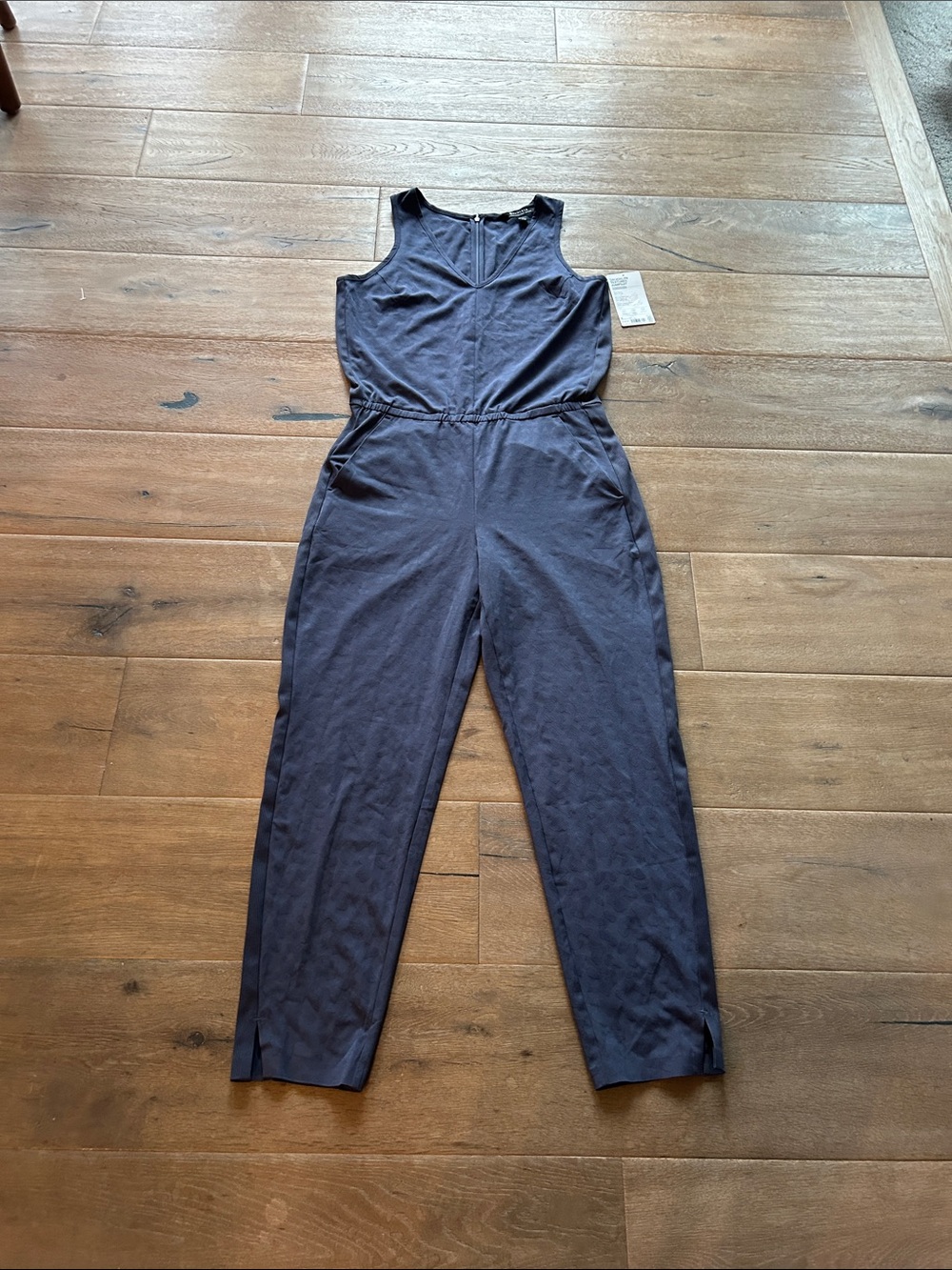 Athleta Slate Blue Sleeveless V-Neck Utility Jumpsuit